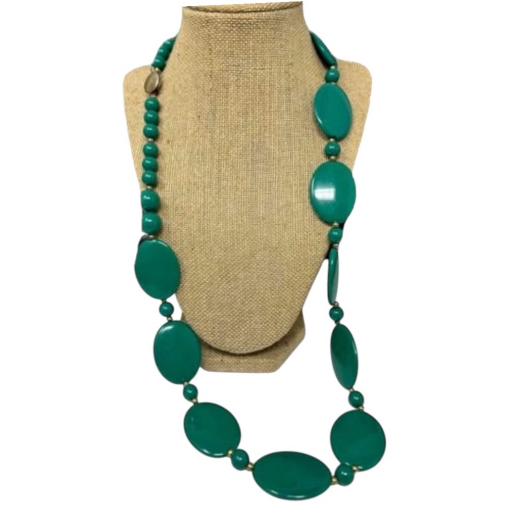 Vintage Green Beaded Necklace
